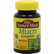 Image result for Nature Made Multi Complete With Iron 130 Tablets