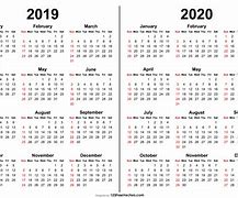 Image result for 2 Year Calendar 2019 2020