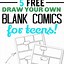 Image result for Blank Comic Book Sheets