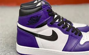 Image result for Air Jordan 1 Purple and White