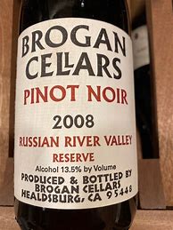 Image result for Brogan Pinot Noir Russian River Valley