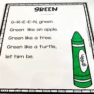 Image result for Preschool Poems About Colors