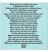 Image result for Don't Cry for Me When I'm Gone