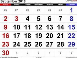 Image result for September 2018 Calendar UK