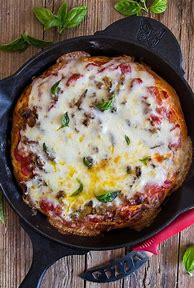 Image result for Cast Iron Skillet Pizza