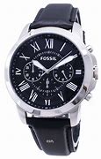 Image result for Fossil Watch Men Black Leather Band