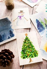 Image result for Original Watercolor Christmas Cards