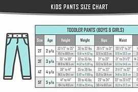 Image result for Waist Size Chart for Kids