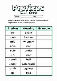 Image result for Prefixes Suffixes Worksheets Printable Ela