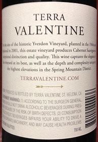 Image result for Terra Valentine Cabernet Sauvignon Yverdon