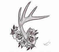 Image result for Red and Black Deer Antler Tattoo