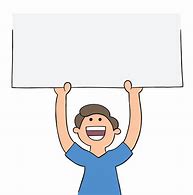 Image result for Cartoon Man Holding Sign