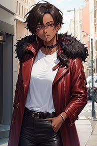 Image result for Anime Girl Leather Jacket