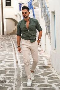 Image result for What Color Shirt to Wear with Green Pants Men