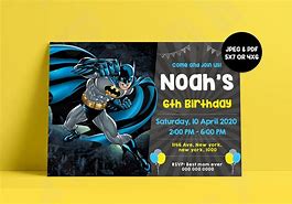 Image result for Batman Birthday Invitation