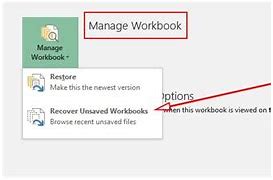 Image result for Recover Unsaved Workbooks