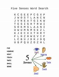 Image result for Five Senses Word Search