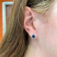 Image result for Oval Sapphire and Diamond Earrings