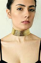Image result for Woman Wearing Gold Choker