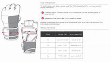 Tokushumma Glove Sizing Chart Mikado Martial Arts Supplies