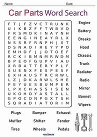 Image result for Car Parts Word Search