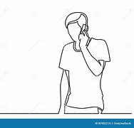 Image result for Person On Phone Drawing