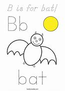 Image result for B for Bat Coloring Page