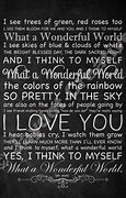 Image result for What a Wonderful World Song Lyrics