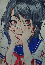 Image result for Anime Girl Drawing Yandere