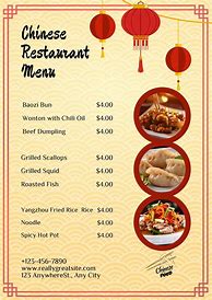 Image result for Chinese Food Menu