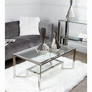 Image result for Glass Coffee Table with Chrome Legs