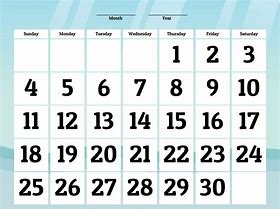 Image result for Printable 30-Day Calendar Generator