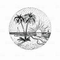 Image result for Beach Vector Black and White