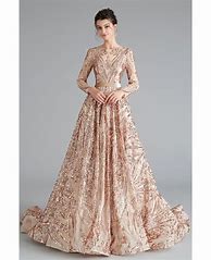 Image result for Gold Ball Gown Prom Dresses