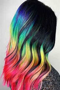 Image result for Black Rainbow Hair