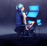 Image result for Blue Anime Girl with Headphones
