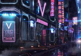 Image result for Dystopian Cyberpunk Street