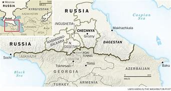 Image result for Chechnya and Dagestan Map