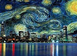 Image result for City Starry Night Painting