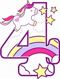 Image result for Number 4 Four Unicorn