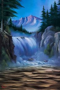 Image result for Bob Ross Most Beautiful Painting Waterfall
