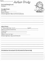 Image result for Author Study Template