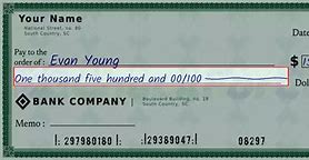 Image result for How to Write a Check for 1500 Dollars