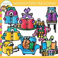 Image result for Monster Reading Clip Art