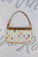 Image result for Louis Vuitton Handbag Satchel White with Colorful