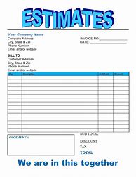 Image result for Free Estimate Invoice Template