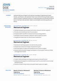 Image result for Mechanical Engineer CV