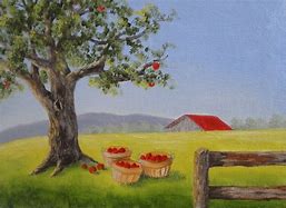 Image result for Painting of Apple Tree Fields