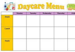 Image result for Day Care Menu Template Free