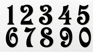 Image result for 1 through 5 Decorative Numbers